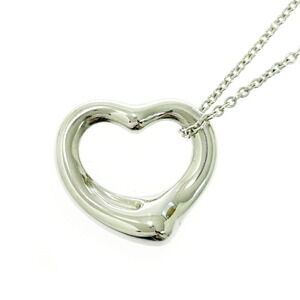 TIFFANY Co Silver Elsa Peretti Open Heart Necklace